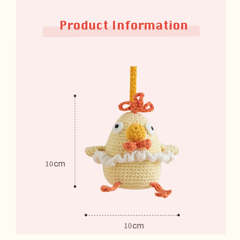 Handwoven DIY Woolen yarn chicken earphone protective case bag for AirPods Case Pro Yellow Bag ,Kids Teens Girls Boys Women Protective Woolen yarn Skin for AirPod Case Cutechicken, Funny Kawaii Fashion Cartoon 3D Cover for AirPods Pro