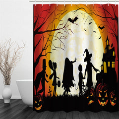 3D Halloween Night Polyester Waterproof Antibacterial and Eco-friendly Shower Curtain