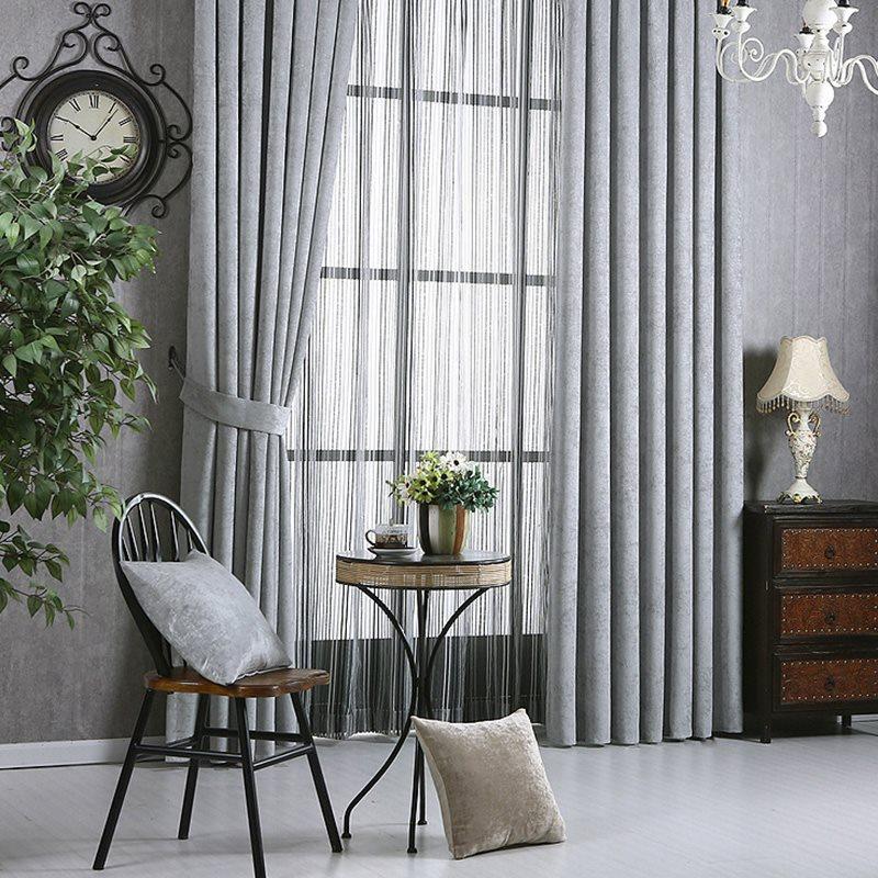 Window Curtains Modern Simple Style European Decorative Blackout Hook Curtains for Living Room Bedroom