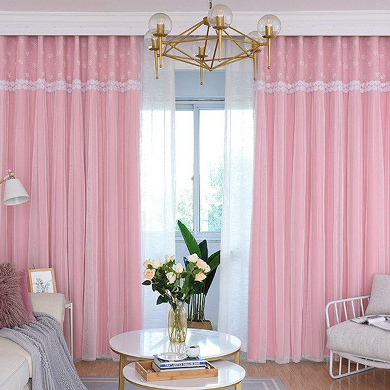 Princess Decoration Blackout Custom Curtain Sets for Living Room Bedroom Sheer and Shading Curtain