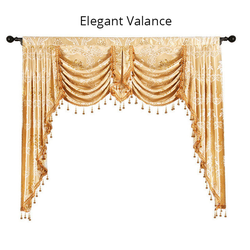 Elegant Embroidery Blackout Curtains Drapes Classic Shading Curtain Sheer Valance Luxury Golden for Living Room Bedroom Window Curtains No Pilling No Fading No off-lining