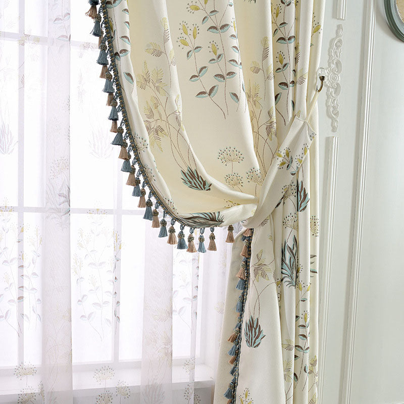 European Modern Living Room Breathable Sheer Curtains Polyester