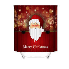 3D Christmas Shower Curtains Set Santa Claus for Bathroom Christmas Theme Shower Curtain