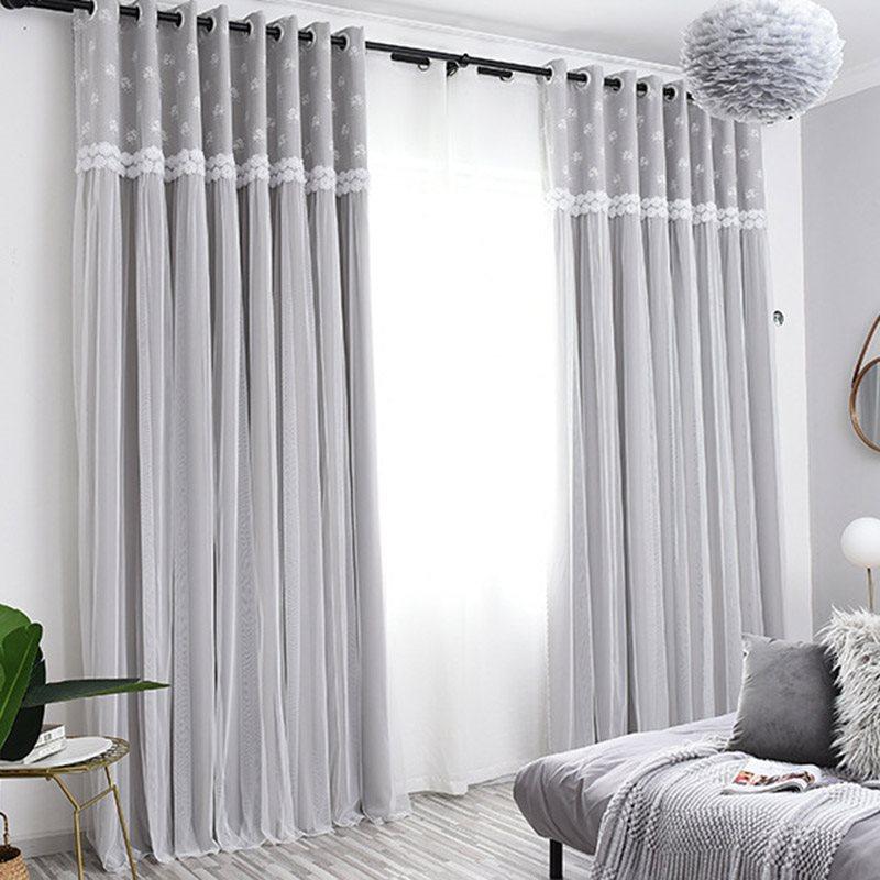 Princess Decoration Blackout Custom Curtain Sets for Living Room Bedroom Sheer and Shading Curtain