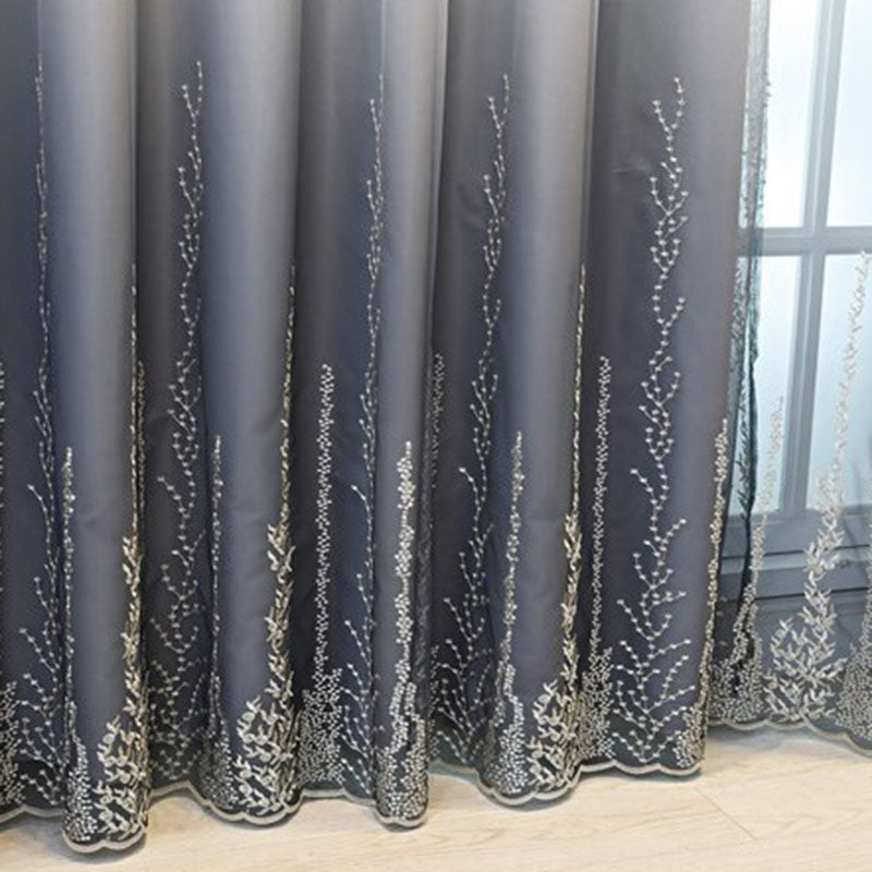 Custom European Decoration Blackout Sheer and Lining Curtain Sets for Living Room Bedroom