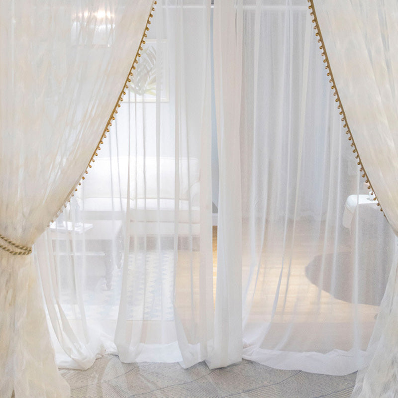 American Ins Style Romantic Custom Voile Sheer Curtains for Living Room and Bedroom