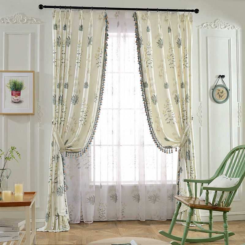 European Modern Living Room Breathable Sheer Curtains Polyester