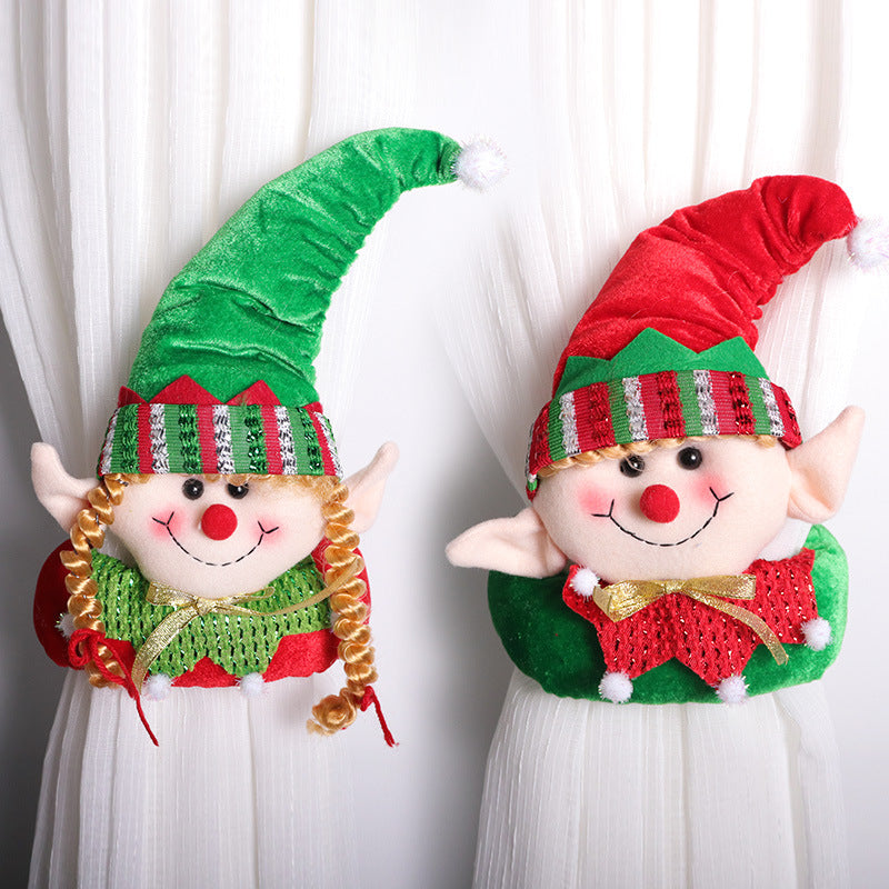 Christmas Curtain Buckle Tie Back 1 Pc Merry Christmas Cartoon Decor for Home Happy New Year