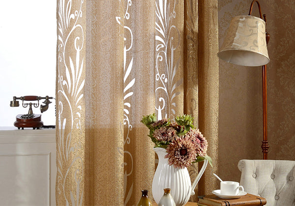 Modern Home Decor Solid Champagne Custom Sheer Curtain