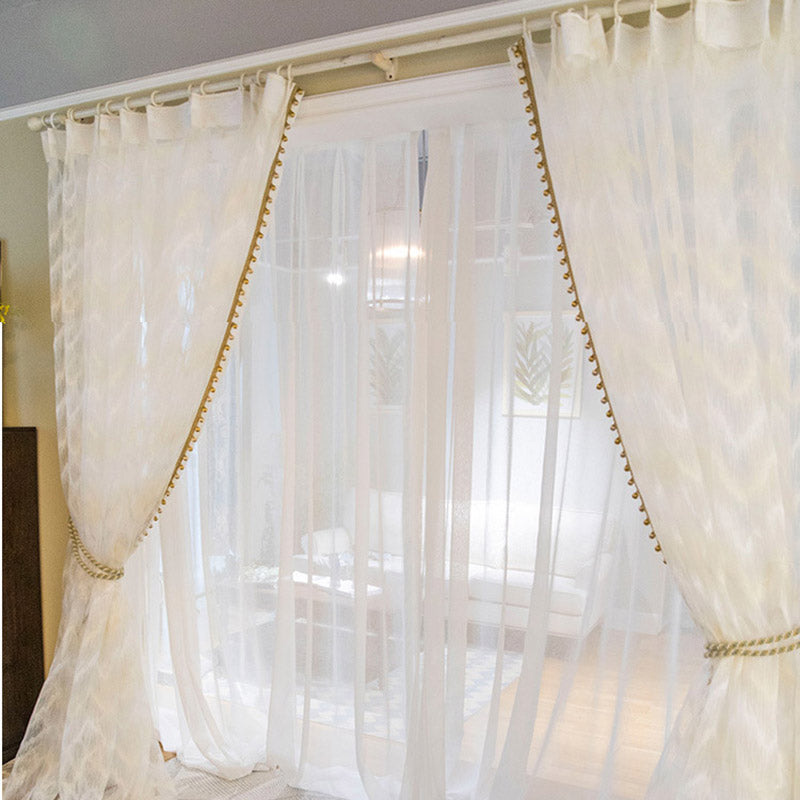 American Ins Style Romantic Custom Voile Sheer Curtains for Living Room and Bedroom