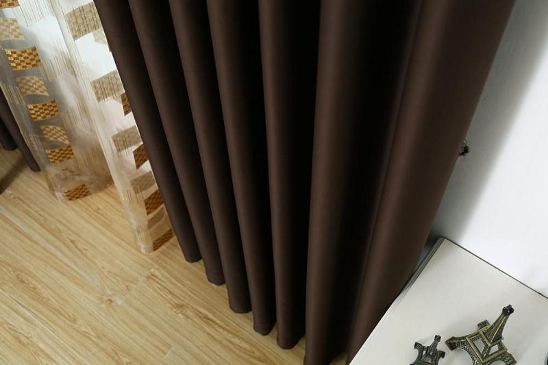 Functional Sunlight Blocking Solid Color Blackout Grommet Top Curtain for Bedroom