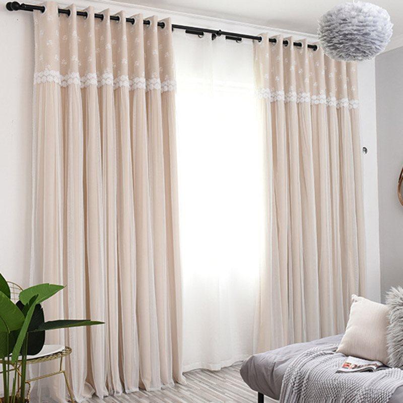 Princess Decoration Blackout Custom Curtain Sets for Living Room Bedroom Sheer and Shading Curtain