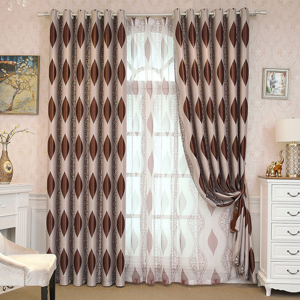 Modern Voile Elegant Brown Coffee Sheer Curtains Gauze for Living Room Bedroom Decoration Custom 2 Panels Breathable Voile Drapes No Pilling No Fading No off-lining Polyester