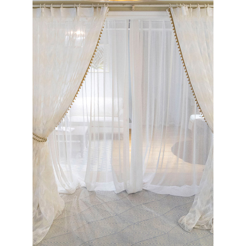 American Ins Style Romantic Custom Voile Sheer Curtains for Living Room and Bedroom