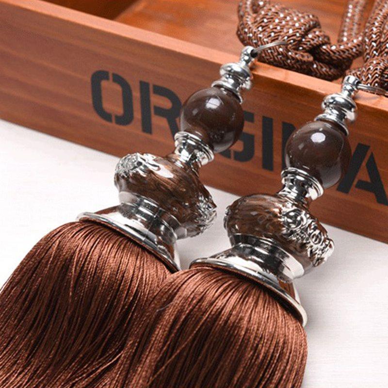 1 Pair Curtain Accessories Paired Crystal Balls Hanging Tassels Curtains Tie back 8 Color