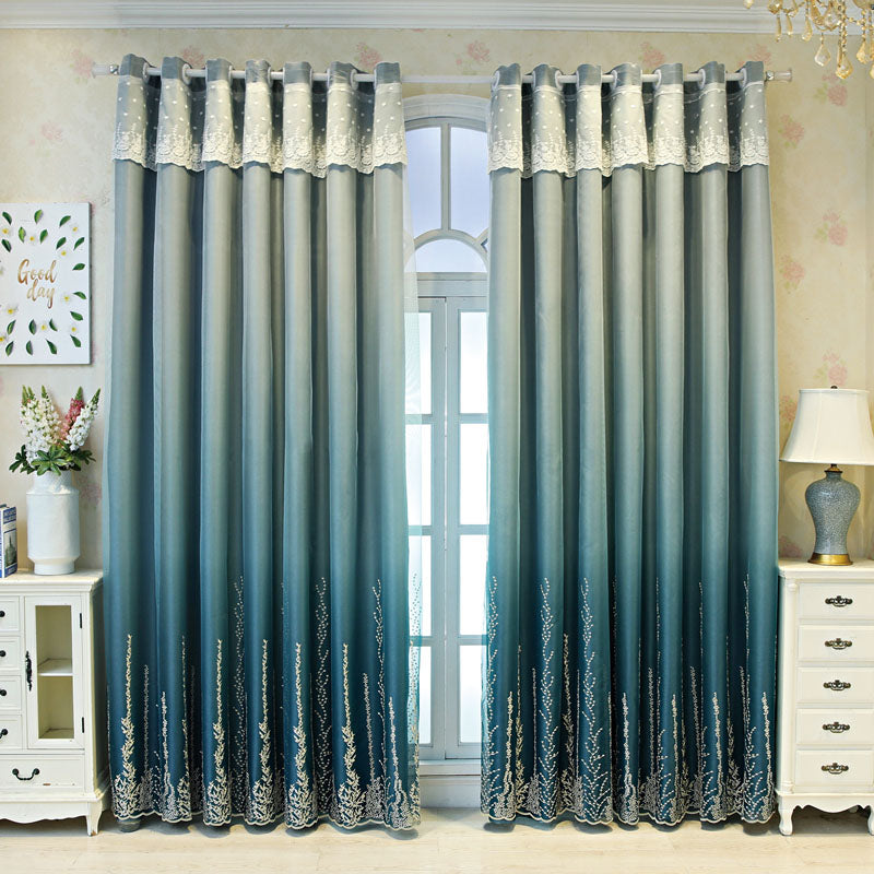 Custom European Decoration Blackout Sheer and Lining Curtain Sets for Living Room Bedroom