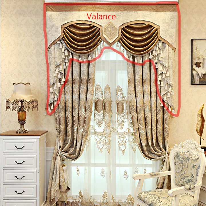 Chenille Elegant Blackout Curtains High Quality Beige European Embroidery Window Curtains Shading Curtains Sheer Valance for Living Room Bedroom Custom Set of 2 Panels