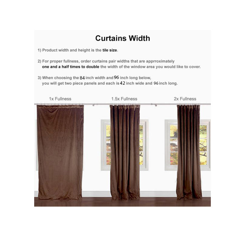 Luxury Elegant Crushed Velvet Blackout Curtain Ochre 2 Panel Set Window Curtains Classy Thick Valance Sheer Prevents UV Ray Excellent Performance on Room Darkening