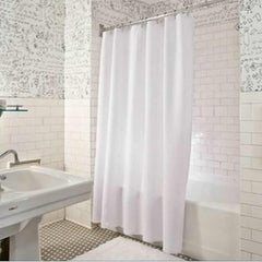 Mouldproof and Waterproof Polyester White Bathroom Shower Curtain