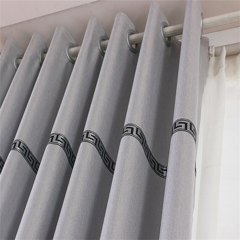 Grey Plain Simple Modern Blackout Curtains Linen for Living Room Bedroom Curtain Custom 2 Panels Drapes Decoration No Pilling No Fading No off-lining Heat insulation Sun Protection