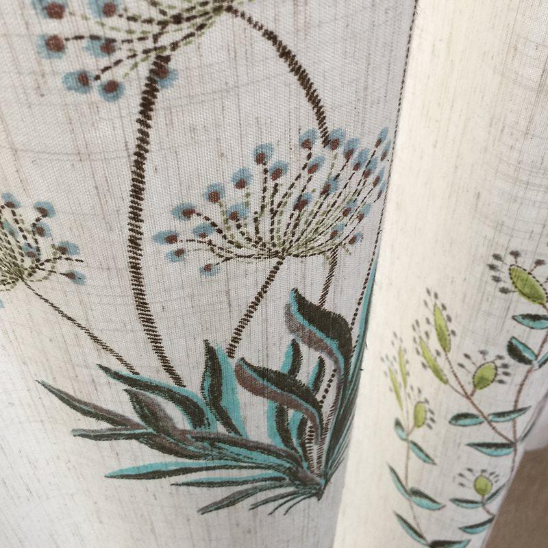 Rustic White Sweetgrass Printing Cotton and Linen Blending Custom Curtain