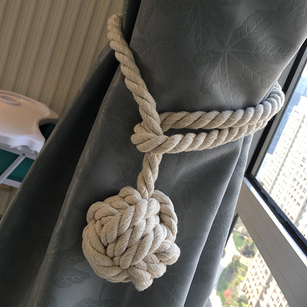 Decorative Pure Manual Weaving Cotton Rope Curtain Tiebacks 1 Pair