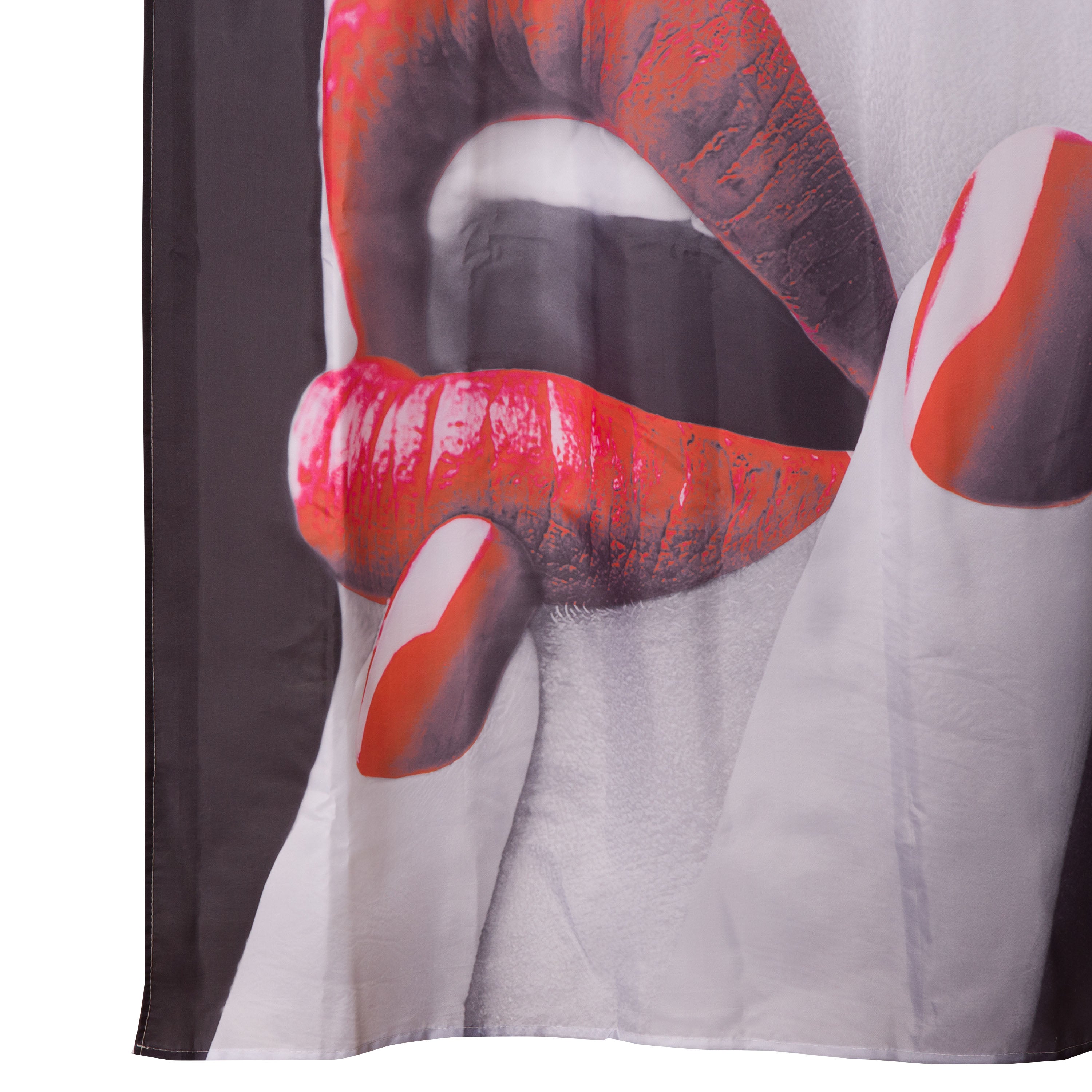 3D Sexy Girl with Red Lips Printed Polyester Bathroom Shower Curtain