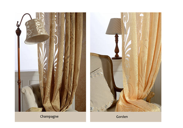 Modern Home Decor Solid Champagne Custom Sheer Curtain