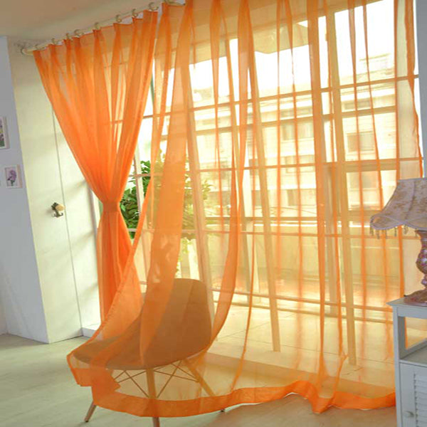 Comfort Pure Colored Orange Custom Sheer Curtain