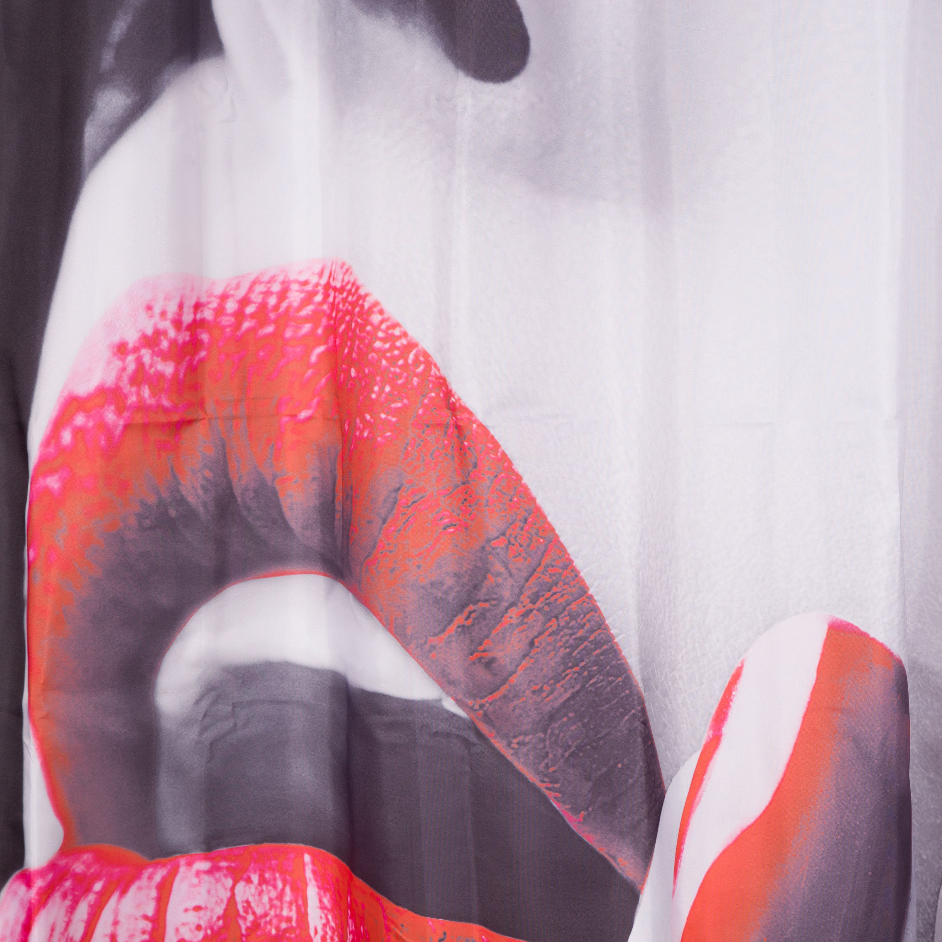 3D Sexy Girl with Red Lips Printed Polyester Bathroom Shower Curtain