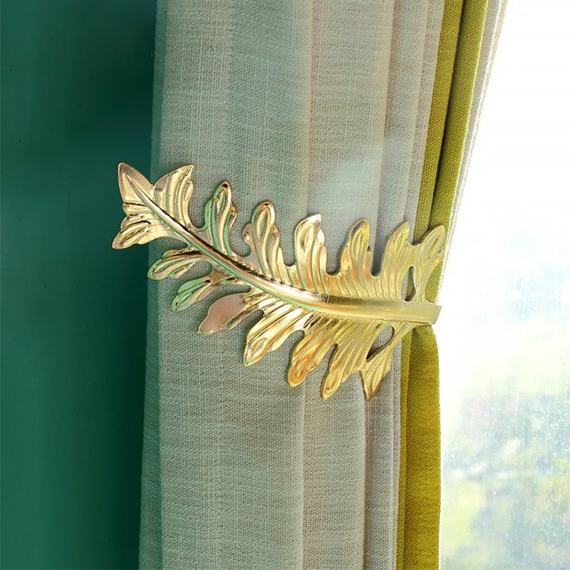 Fashion Leaf Pattern U-shaped Nordic Style 1 Pair Decorative Curtain Hooks