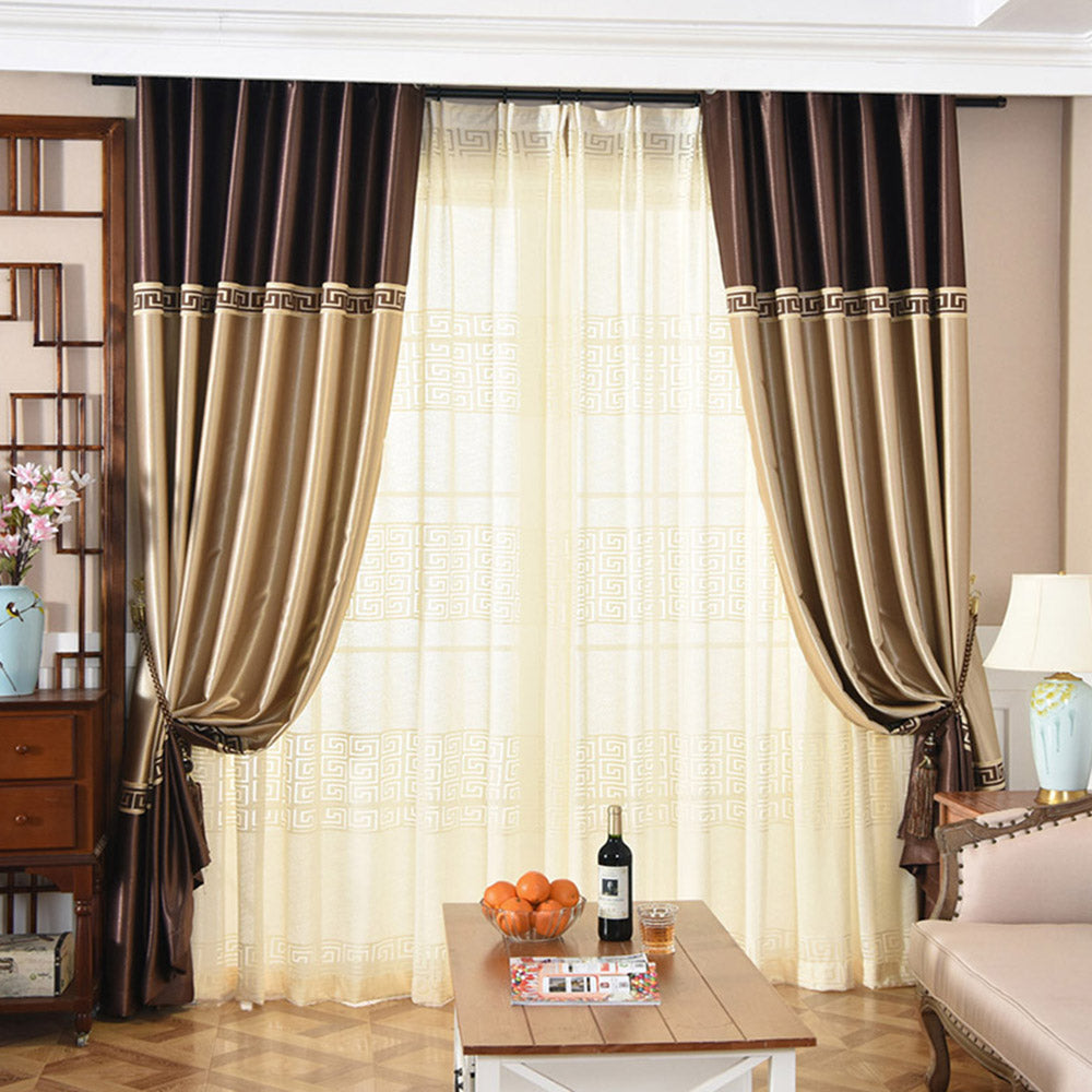 Modern Grommet Shading Window Curtain Polyester Blackout Custom 2 Panels Drapes Shading Curtain Sheer for Living Room Bedroom Decoration No Pilling No Fading No off-lining