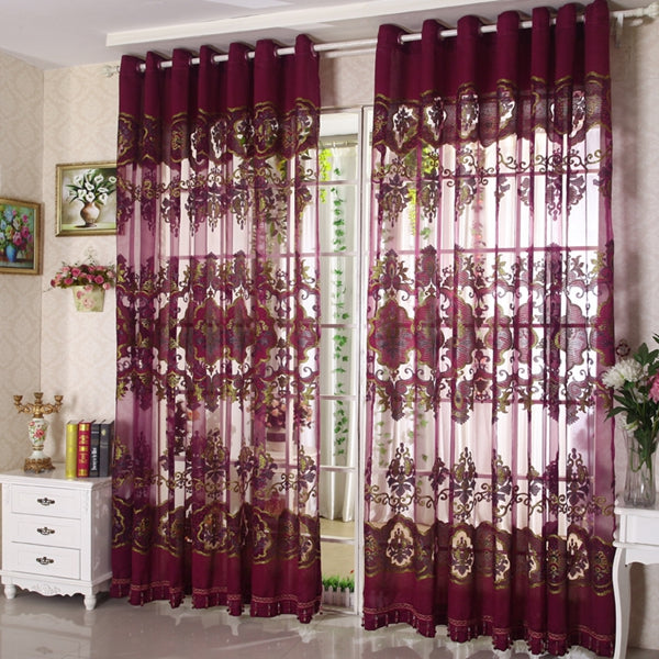 Classical Luxury Purple Custom Sheer Curtain Breathable Voile Drapes No Pilling No Fading No off-lining