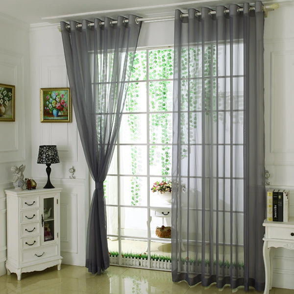 Comfort Pure Colored Gray Custom Sheer Curtain