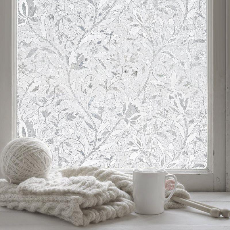 3D Rose Decorative Privacy No-glue Adiabatic Window Film Static Sticker