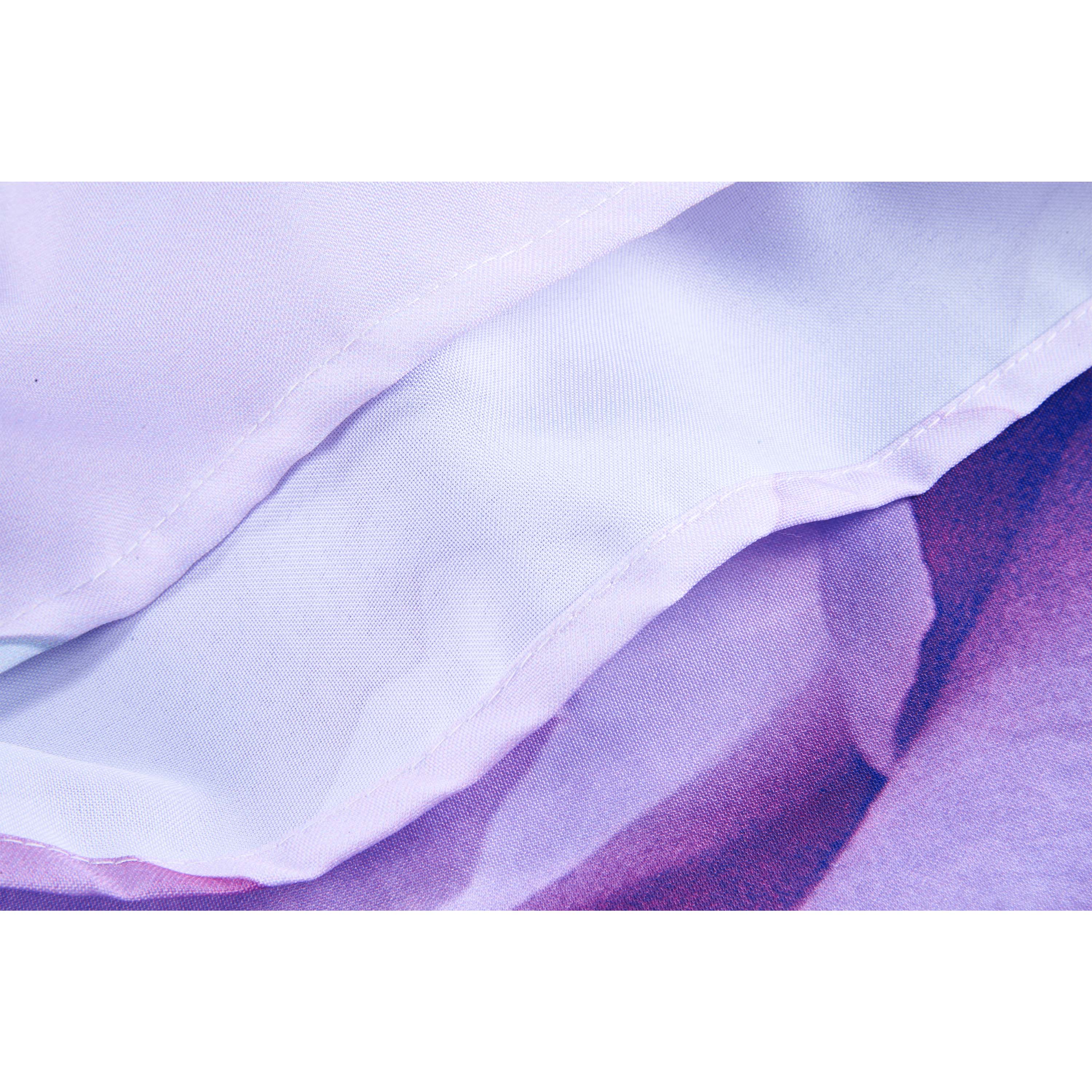 Purple Peony and Heart Shape Pattern Polyester Waterproof and Eco-friendly 3D Shower Curtain