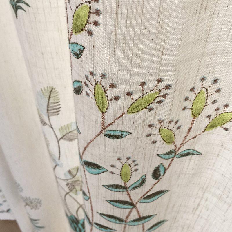 Rustic White Sweetgrass Printing Cotton and Linen Blending Custom Curtain