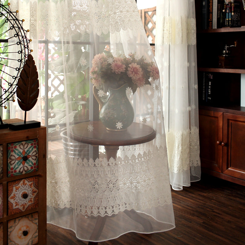 European Style White Custom Sheer Curtain