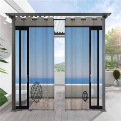 Modern 3D Outdoor Curtains Grommet Top Cabana Curtain Waterproof Sunproof Polyester 2 Panels