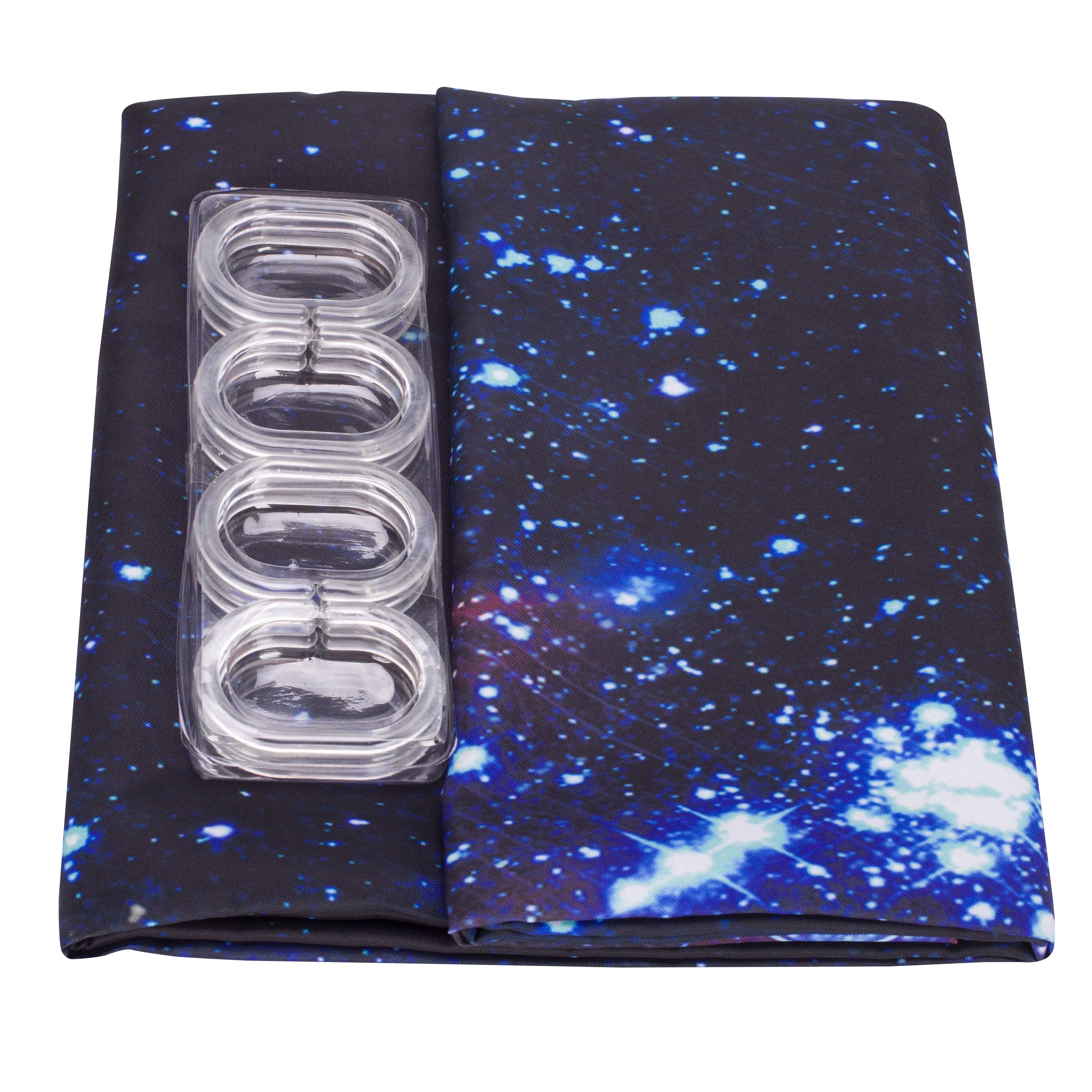 3D Galaxy Printed Polyester Dark Blue Bathroom Shower Curtain