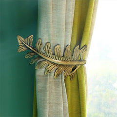 Fashion Leaf Pattern U-shaped Nordic Style 1 Pair Decorative Curtain Hooks