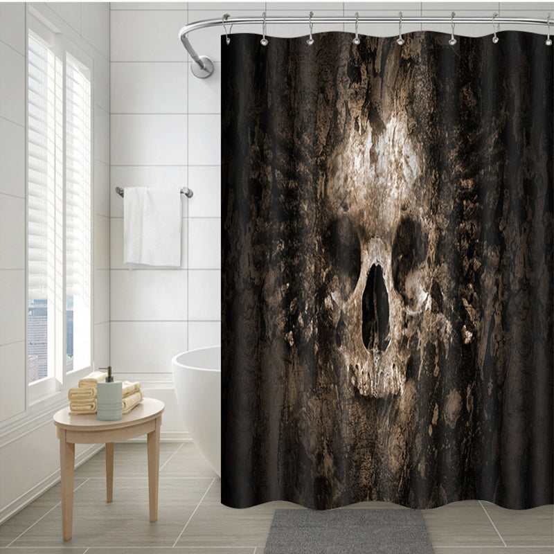 Halloween Shower Curtain Skull Polyester Waterproof Mouldproof Window Curtains for Halloween Decorations Theme Decor Props Bathroom 5 Sizes Available