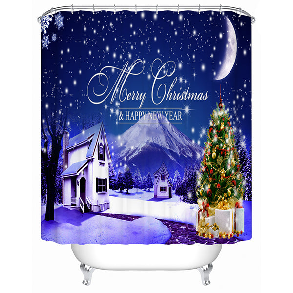 Stunning Unique Dreamlike Christmas Night Shower Curtain