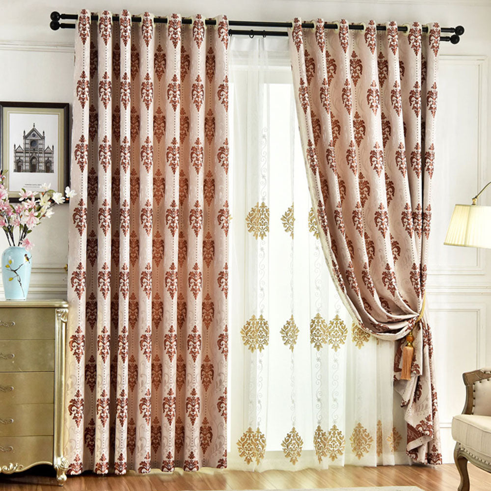 Modern High-end Jacquard Shading Curtains Sheer Silky Fabric Blackout Curtains for Living Room Bedroom Decoration Custom 2 Panels Drapes Heat insulation Sun Protection