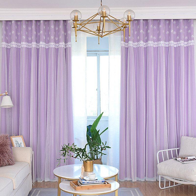 Princess Decoration Blackout Custom Curtain Sets for Living Room Bedroom Sheer and Shading Curtain