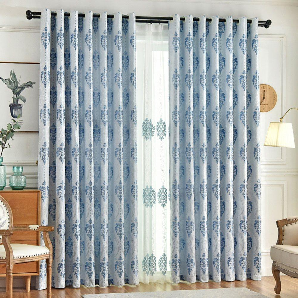 Modern High-end Jacquard Shading Curtains Sheer Silky Fabric Blackout Curtains for Living Room Bedroom Decoration Custom 2 Panels Drapes Heat insulation Sun Protection