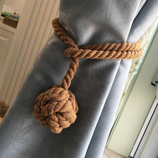 Decorative Pure Manual Weaving Cotton Rope Curtain Tiebacks 1 Pair