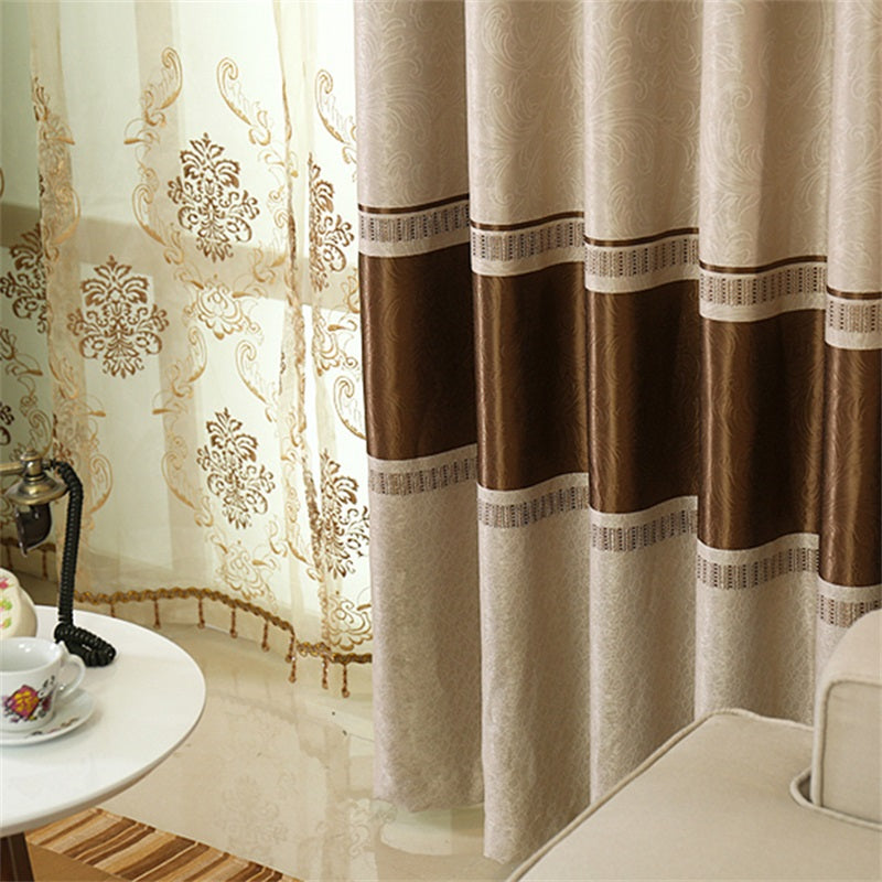 Warm Color Dust-Proof Grommet Shading Curtains Modern Polyester Blackout Curtain Drapes Breathable Sheer