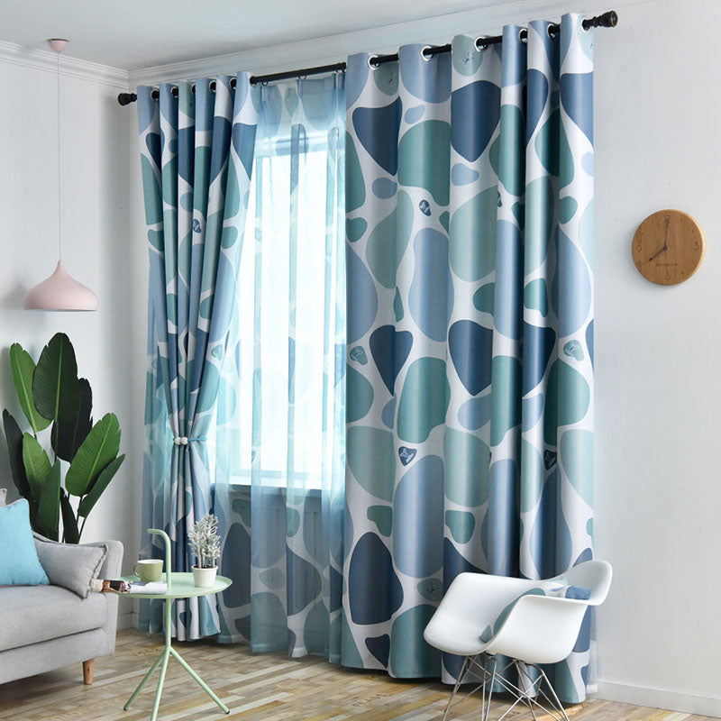 Modern Nordic Style Color Block Blackout Curtains for Living Room Bedroom No Pilling No Fading No off-lining Machine Wash Accepted