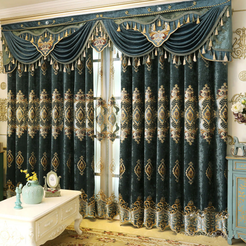 Luxury and Elegant Navy Blue Voile Polyester Sheer Curtain for Living Room and Bedroom Decorative Custom No Pilling No Fading No off-lining Net Curtain